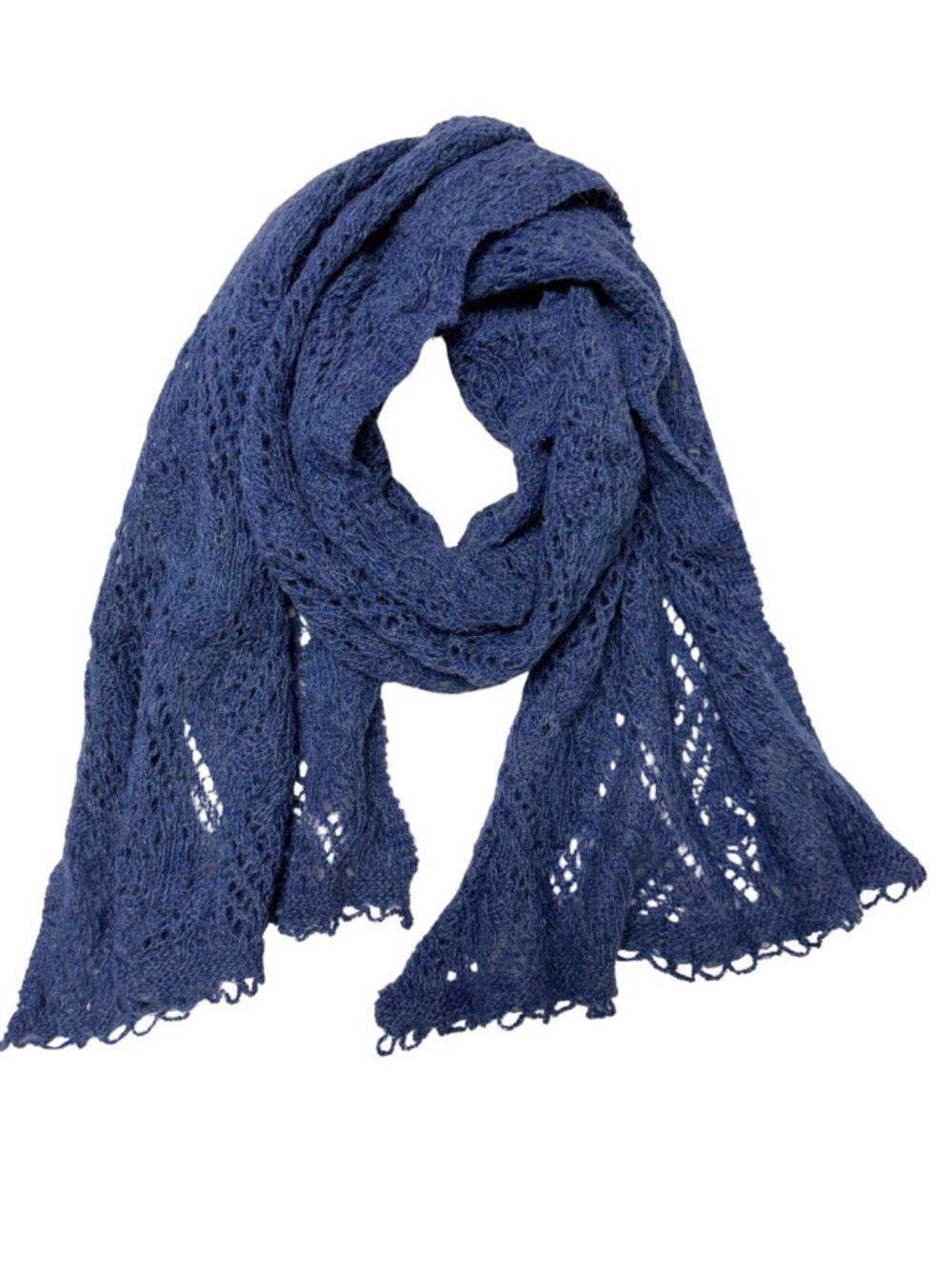 Varma Women's Icelandic Wool Chunky Knit Scarf Blue